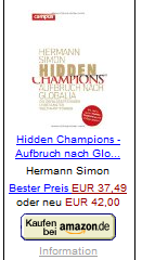 Simon, Hermann: Hidden Champions – Aufbruch nach Globalia